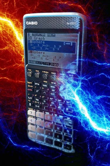 CG50 Python programmable calculator with fire and lightning