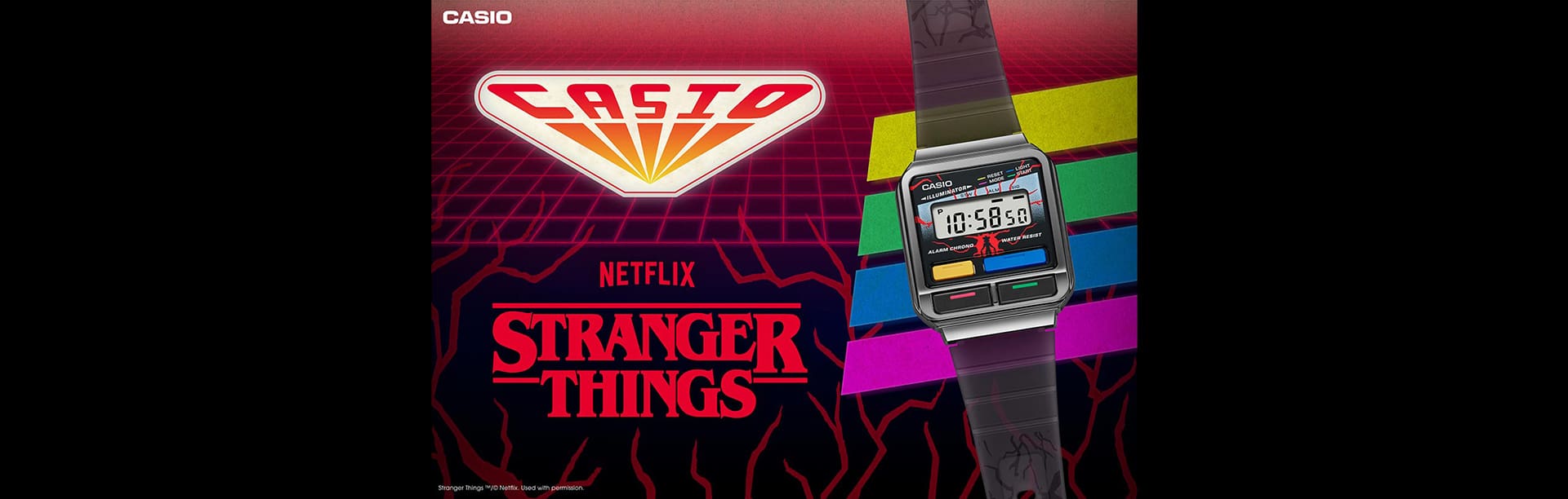 Casio x Netflix Stranger Things Collaboration model retro poster